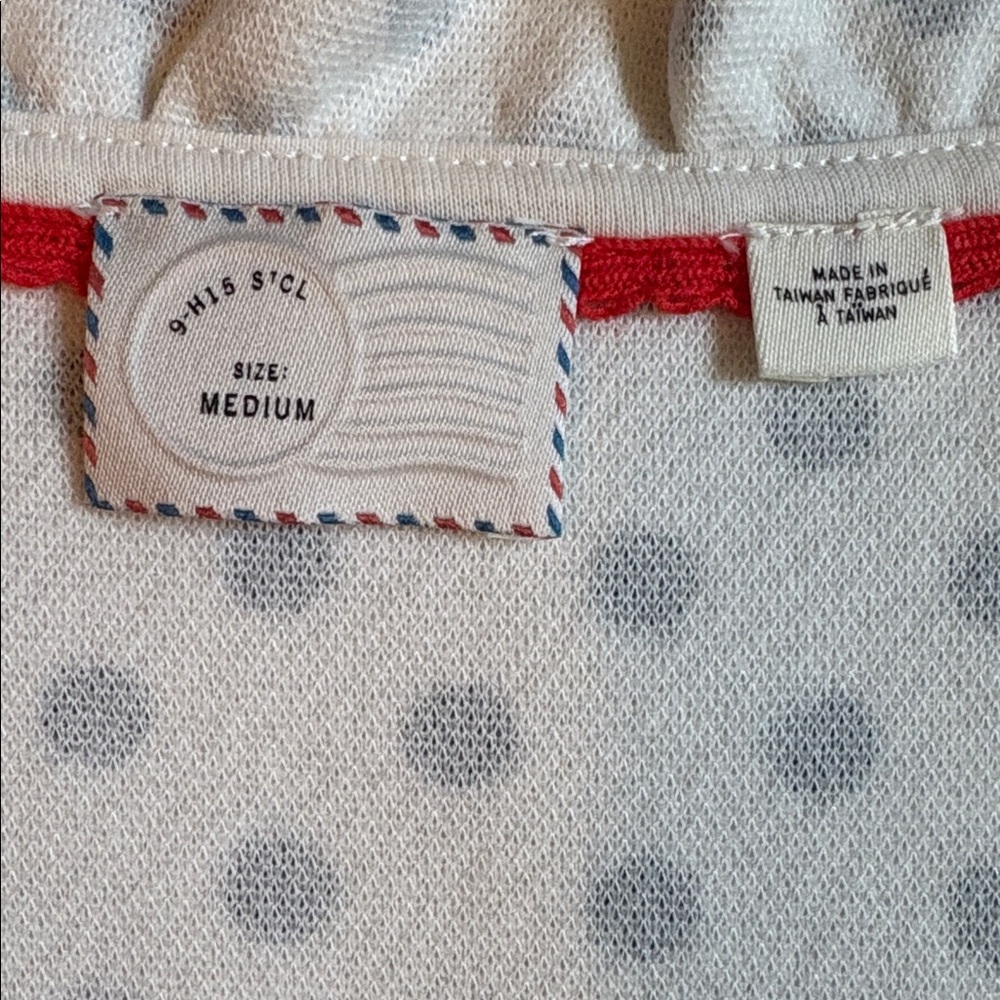 Anthropologie Postmark Polka Dot Peplum Ruffle Top White and Black size M - Picture 2 of 10